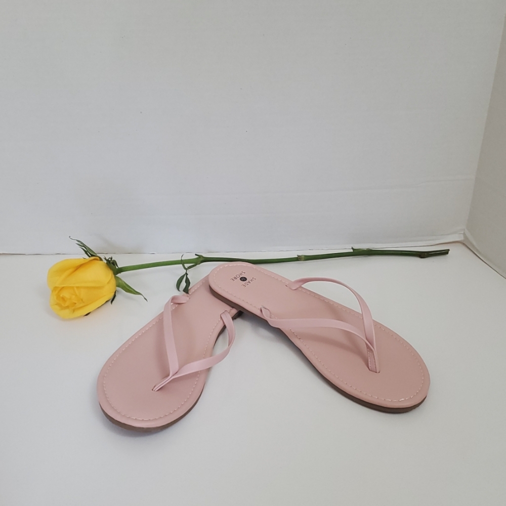 Shade And Shore Light Pink Vegan Flip Flops, Size 8